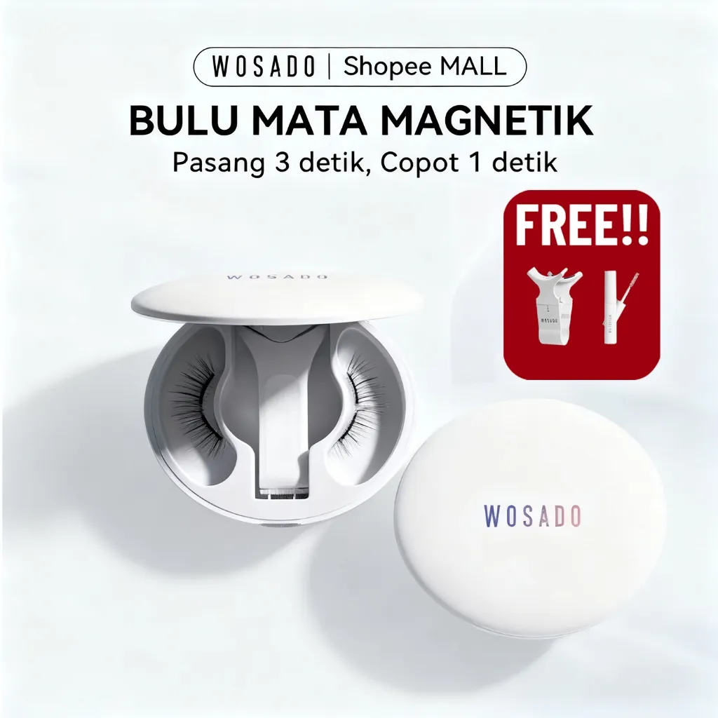 WOSADO Bulu Mata Palsu Magnetik Reuseable Magnetic Lash Natural Korea Look Makeup Eyelash Extension