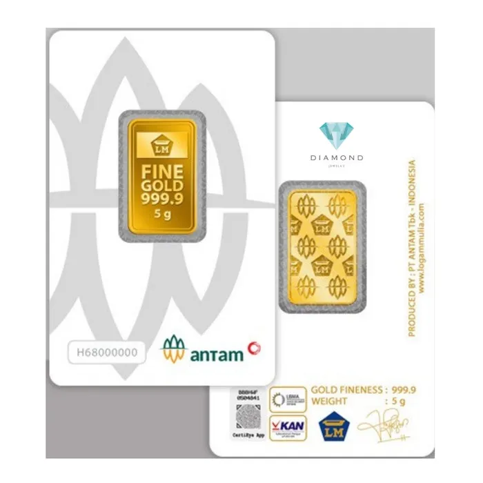 Logam Mulia Antam 5GR Press Terbaru Bersetifikat-Diamond Jewelry-391LM16800LS