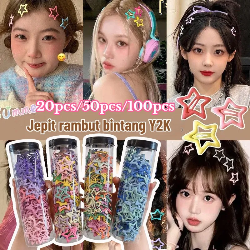 Jepit Rambut Bintang Warna-warni yang Imut, untuk Side Clip, Klip Poninya, dan Aksesoris Rambut Anak yang Menggemaskan
