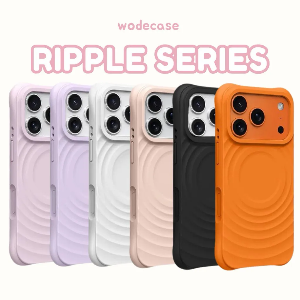 WODECASE Ripple Series Magsafe Case Protective Silicone dan Strong Magnet Anti Dust untuk iPhone 13 14 15 16 17 Pro Max