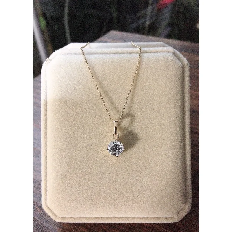 NEW CHAIN Solitaire Pendant 0.7 atau 0.8 + necklace gold / Kalung Silver / Kalung Cewek / Kalung Lapis Emas / Kalung Silver Wanita / Gold Plated / Emas Putih / Kalung Emas