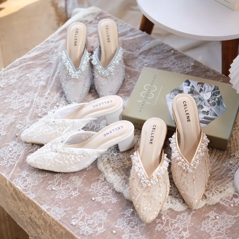 CELLENE BRENDA - wedding shoes, wedding heels, sepatu wanita pengantin, heels pesta pernikahan 5cm