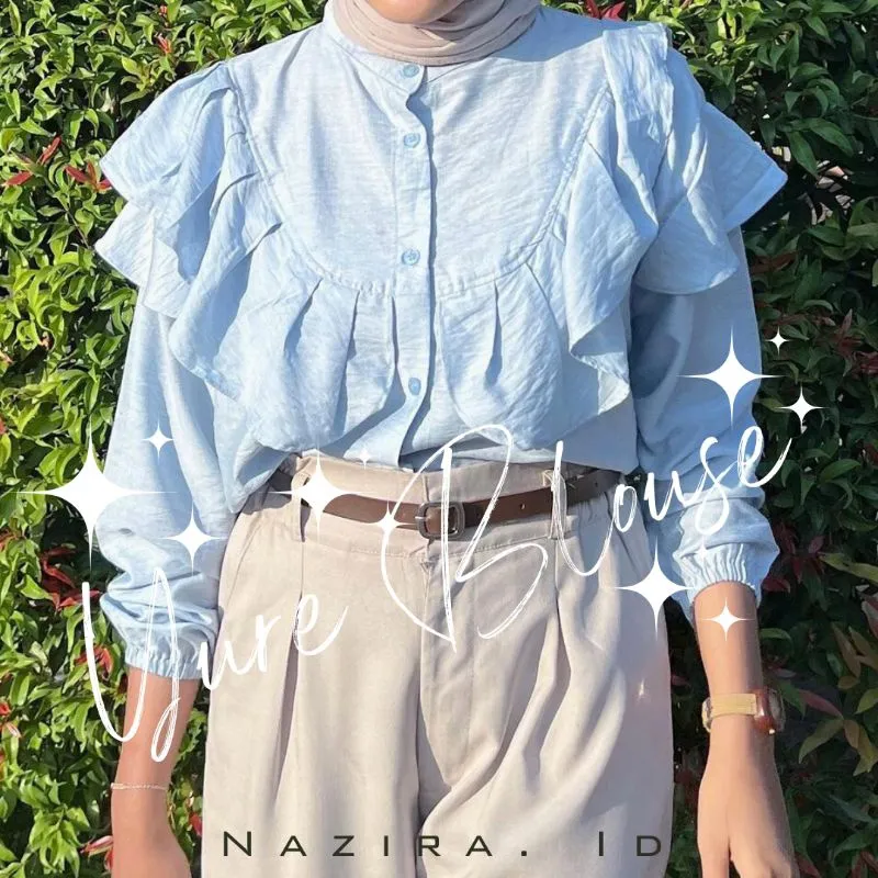 YURE BLOUSE RUFFLE | Blouse Wanita Cute terlaris