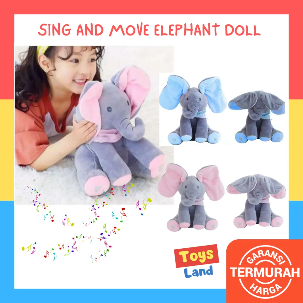 Boneka Gajah Bernyanyi Dan Bergerak Boneka Gajah Lucu Boneka Bersuara Boneka Bayi Boneka Anak Boneka Karakter Gajah