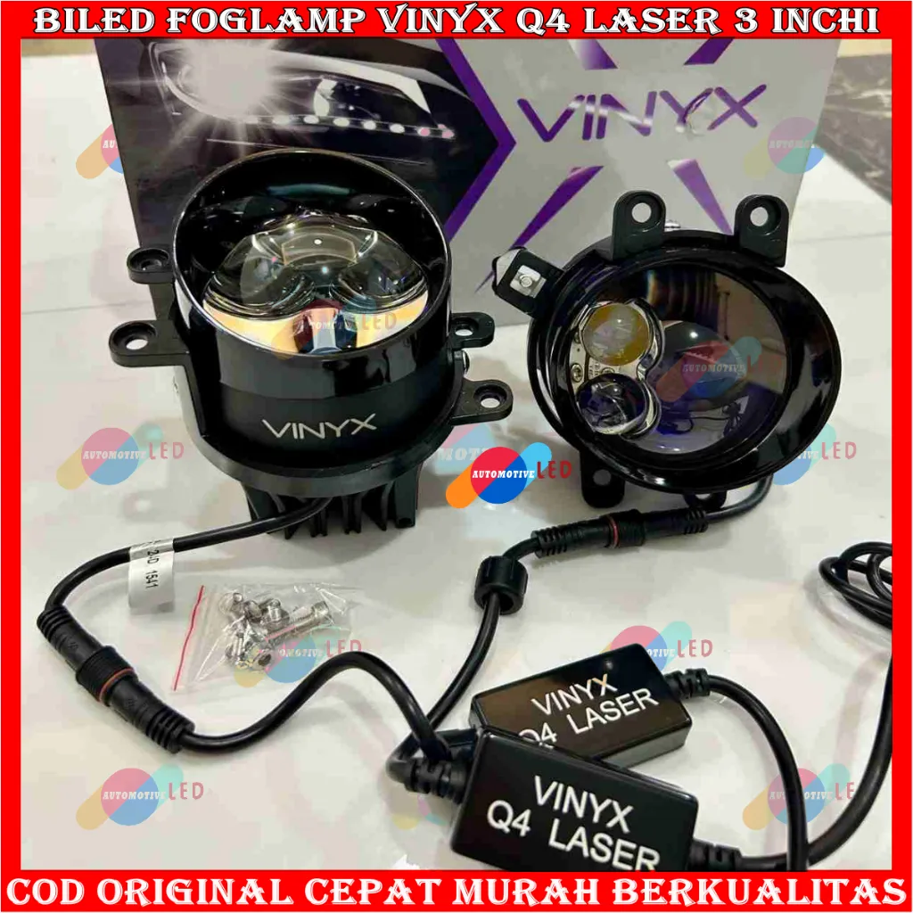 ORIGINAL BILED FOGLAMP VINYX Q4 LASER  WARNA 40 WATT LAMPU FOGLAMP UNIVERSAL MOBIL ORIGINAL 3 WARNA  LAMPU PROJECTOR BILED FOGLAMP 3 WARNA