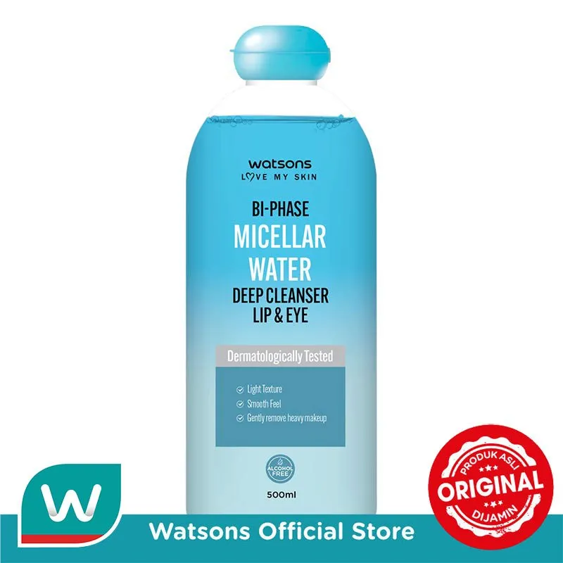 Watsons Bi-Phase Micellar Water Deep Cleanser Lip & Eye 500ml