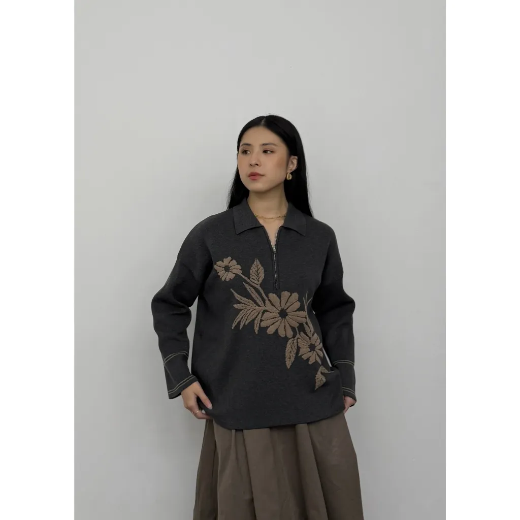 GONEGANI OFFICIAL - Sweater Motif Wanita Elegan Rajut Premium Moda Sweater