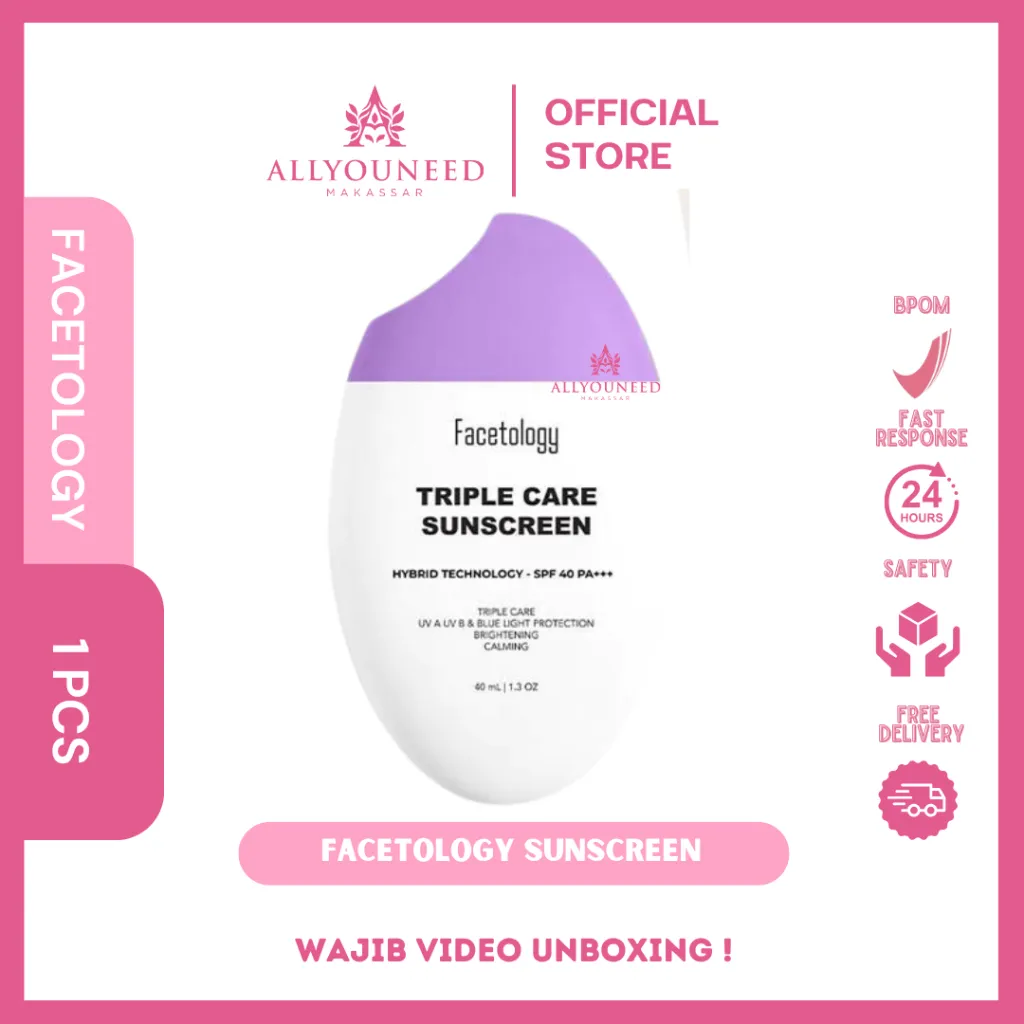 🩷AllYouNeed🩷 FACETOLOGY Triple Care Sunscreen Hybrid Technology ( Chemical / Physical Sunscreen )