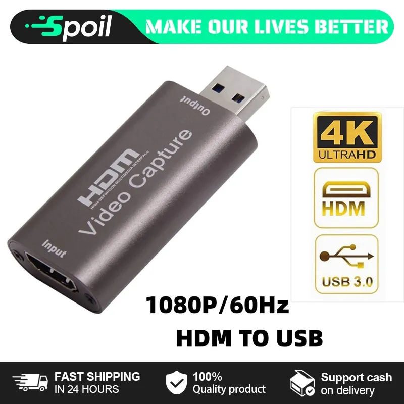 Video Capture Card HDMI 1080P USB Card Support Untuk PS4 Game Camera Recording