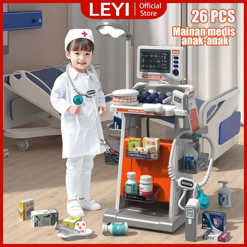 LEYI Dokter Dokteran Mainan Anak Pendidikan Simulasi Dokter Mainan Set Anak Perempuan Edukasi Anak
