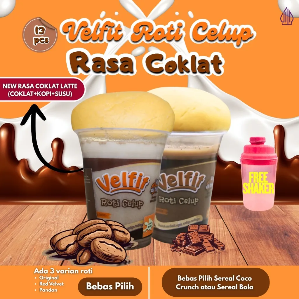 [FREE SHAKE] BEST CHOICE 13Pcs Velfit Roti Celup Rasa coklat + SEREAL 5g
