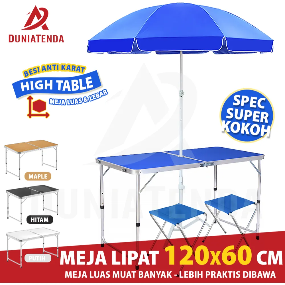 DT Meja Dagang Lipat Portable Outdoor Camping Lubang Tengah Payung Jualan Bazar Kokoh Berkualitas