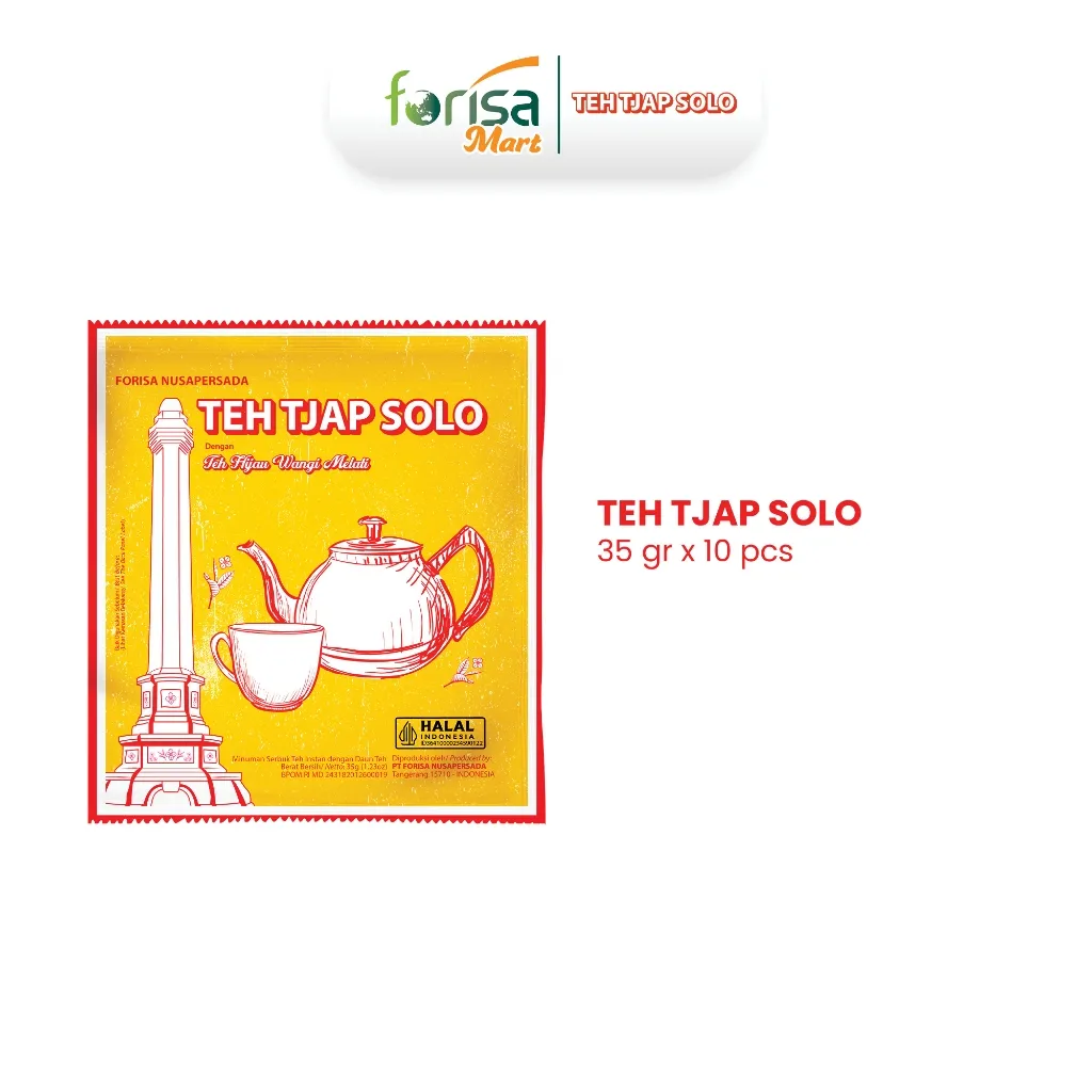 Teh Tjap Solo (Teh Tubruk Instan) Renceng - 35gr x 10pcs