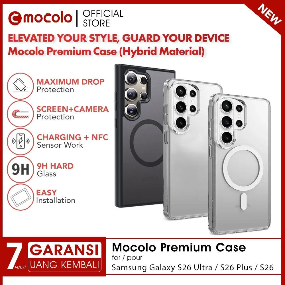 Mocolo PREMIUM Clear Case Samsung S26 Ultra / S26 Plus / S26  -  Magsafe Casing