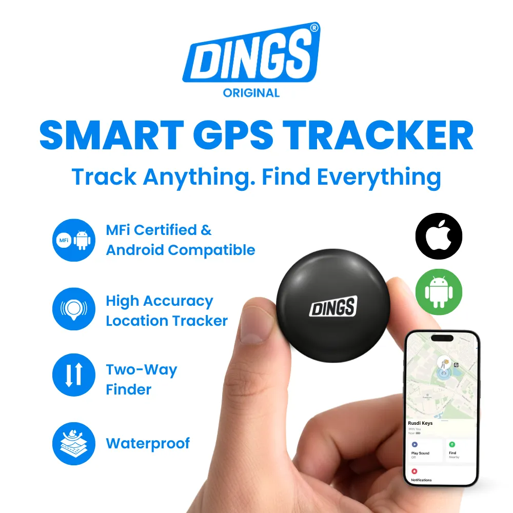 DINGS Smart Tag MFI | GPS Tracker Pelacak Anti Hilang Barang Kunci Tas Hewan Anjing Kucing iOS Android
