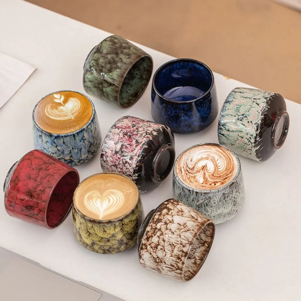 FLAMBE Gelas Keramik Elegan dengan Motif Abstrak ala Jepang — Sentuhan Seni di Setiap Tegukan