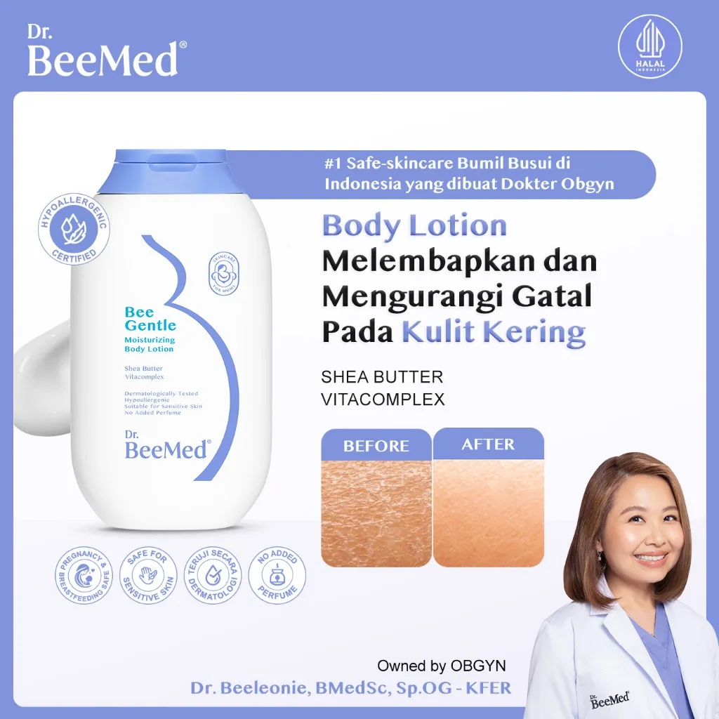 Dr.BeeMed Bee Gentle Moisturizing Body Lotion 200g - Pelembab Kulit Kering Ibu Hamil & Menyusui BPOM
