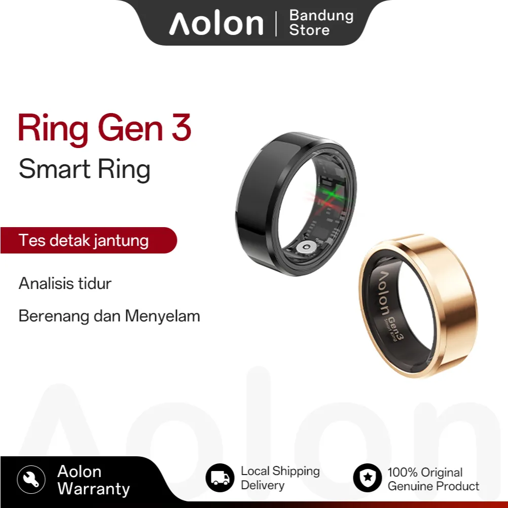 Aolon Ring Gen 3 Smart Ring Health Ring Heart Rate Blood Oxygen Monitoring IP68 Waterproof Swimming Diving Sports Health Records Thin And Light