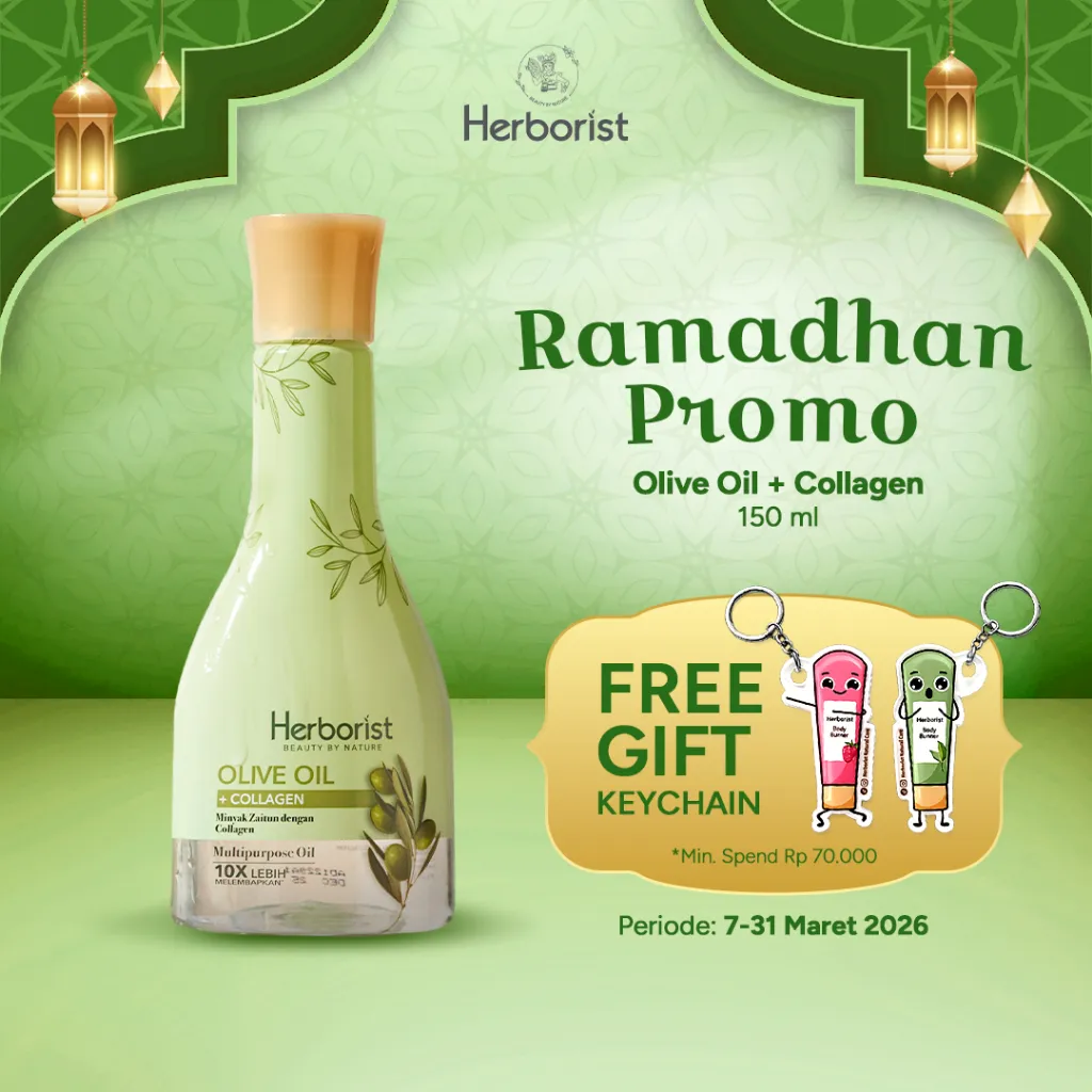 Herborist Minyak Zaitun+Collagen 150ml | Minyak Zaitun Menjaga Elastisitas Kulit | Kelembapan Ekstra Pada Kulit