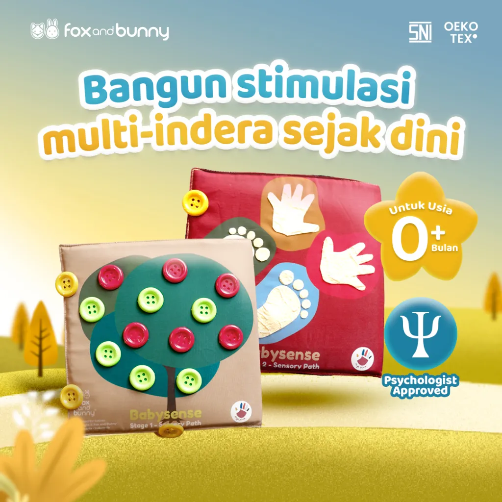 Foxandbunny - Baby Sensory Path Montessori Mainan Edukasi Bayi Saat Tummy Time Sensory Play Baby Sense Usia 0-3 Tahun