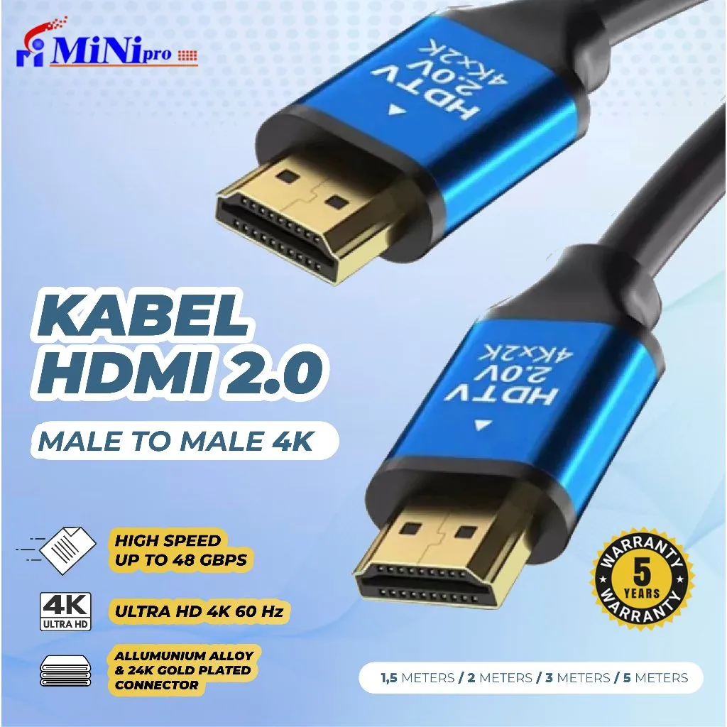 Minipro Kabel HDMI Male to Male 4K HD 60Hz 1.5M 2M 3M 5M