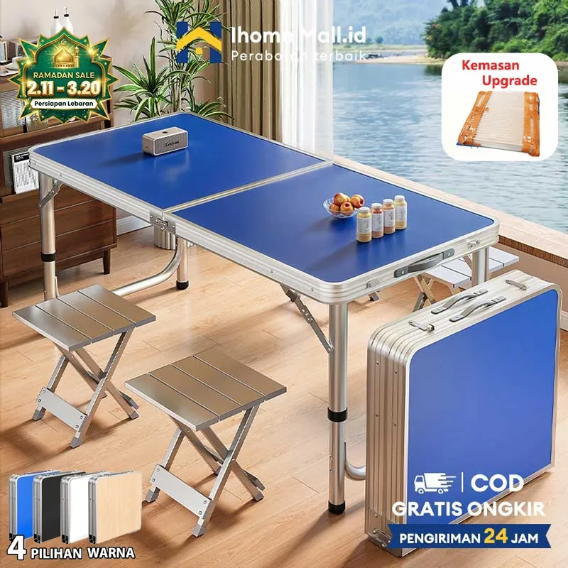 Meja Lipat Koper Meja Lipat Outdoor Meja Lipat Jualan 120x60cm Aluminium Meja Camping