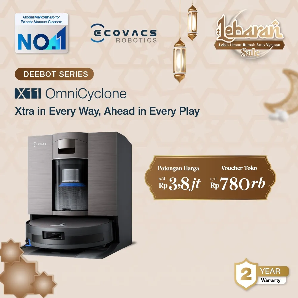 Ecovacs DEEBOT X11 OmniCyclone Robot Vacuum Cleaner Sapu Vacum Pel Vakum Mop | PowerBoost Charging | OmniCyclone Station | 19,500Pa Blast Suction