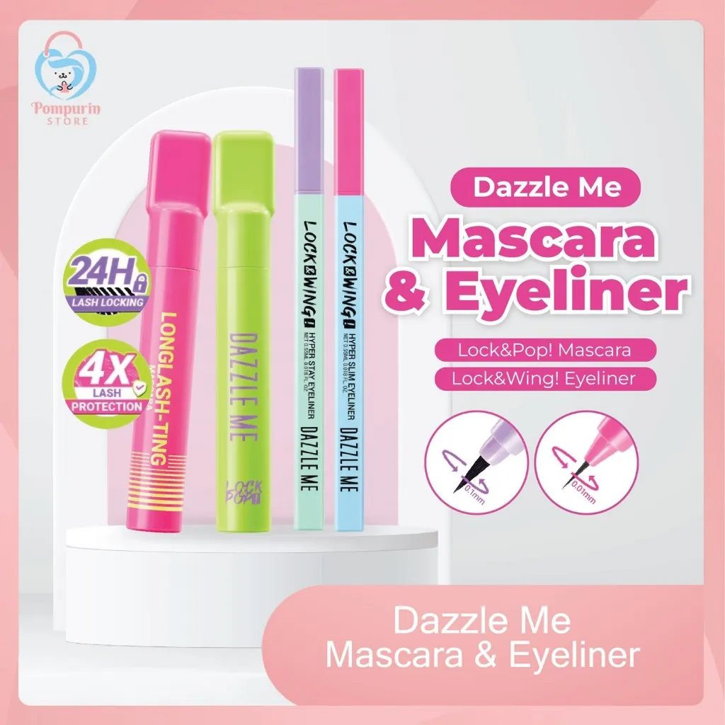 Dazzle Me Lock&Pop! Longlash-ting / Volumax-ing Mascara / Dazzle Me Lock&Wing! Hyper Eyeliner | Waterproof Smudgeproof