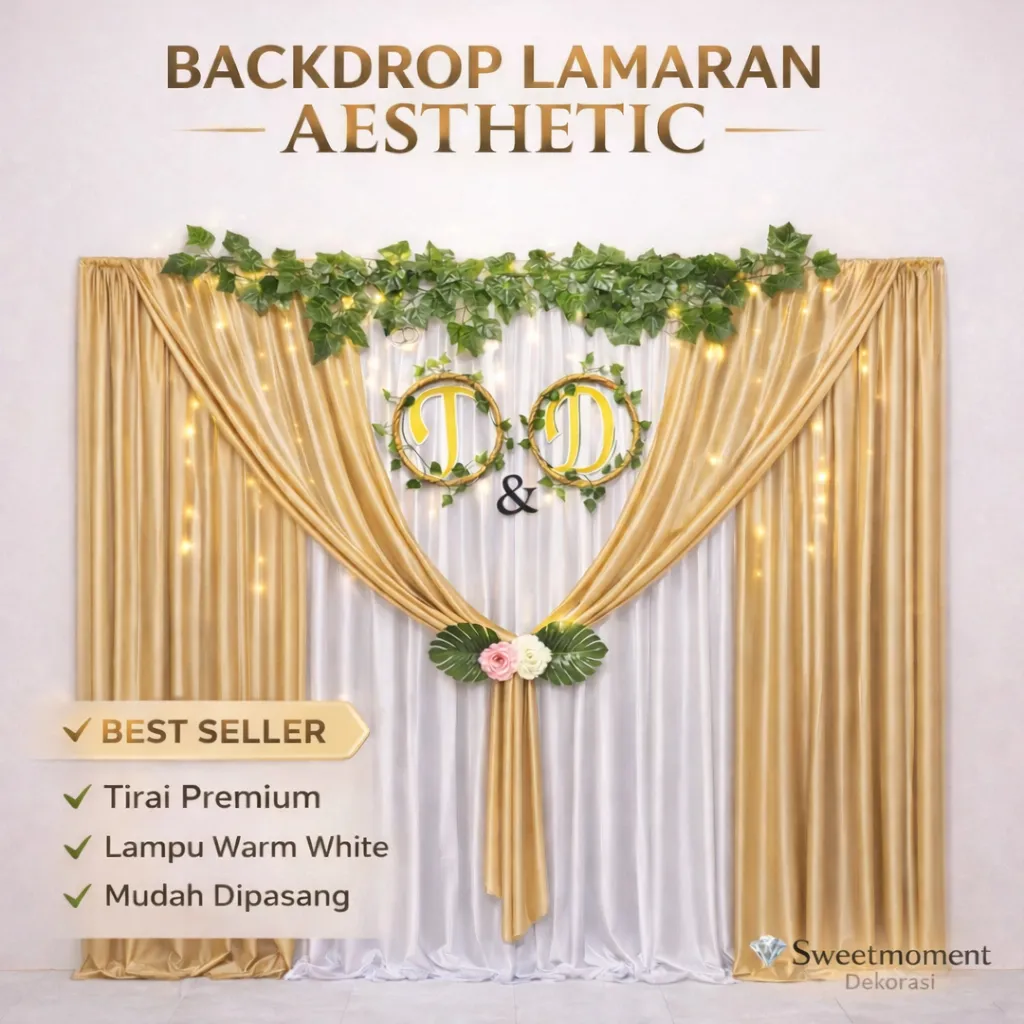 Paket Dekorasi Lamaran 3x2.2M Lengkap Murah | Backdrop Engagement wedding