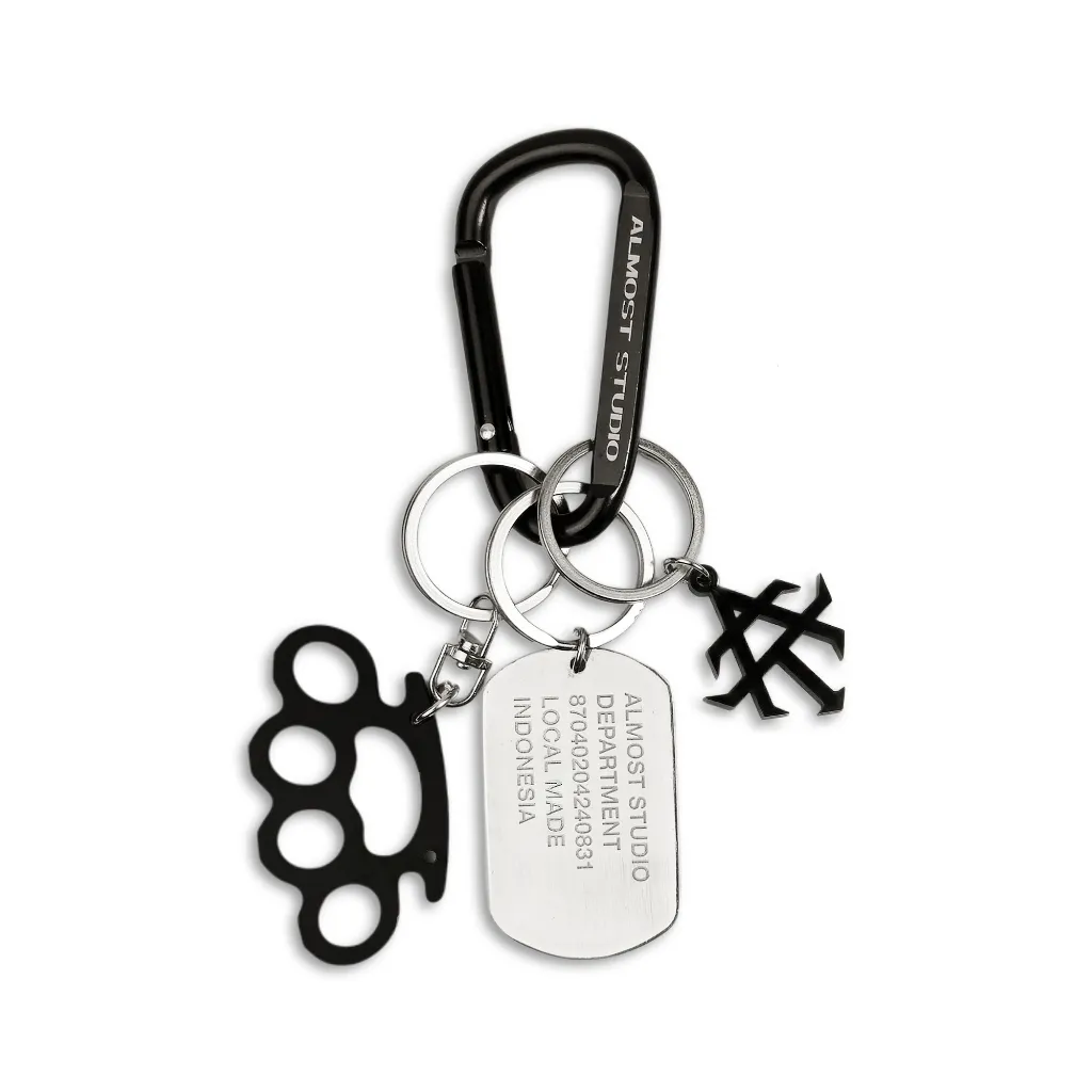 Almost Studio Trident Keychain Set – Bag Charm Gantungan Kunci  Dog Tag