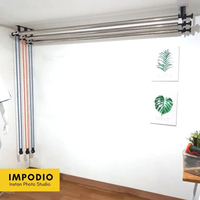 Hanging background Profesional dengan kerekan Rantai 3 Set