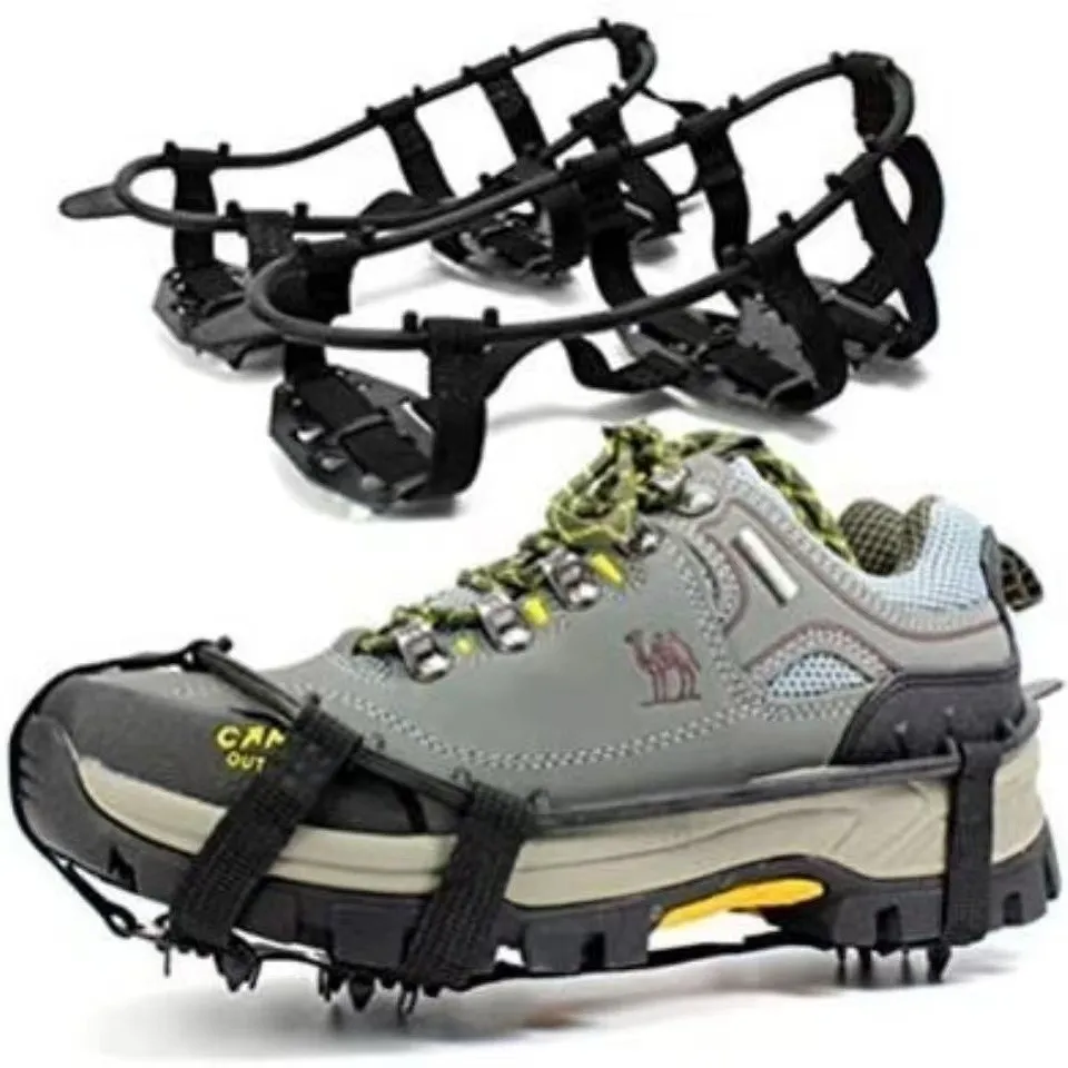 Anti Slip Sepatu Salju Ice 24 Gigi Alas Sepatu Mendaki 1Pair Ringan Mudah Dipakai untuk Trekking Ekstrem