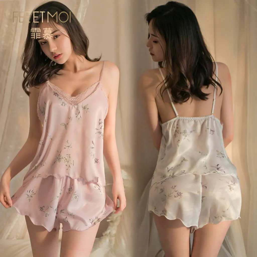 FEE ET MOI Sleepwear pajamas baju tidur sexy wanita / Baju tidur setelan bahan satin premium 165