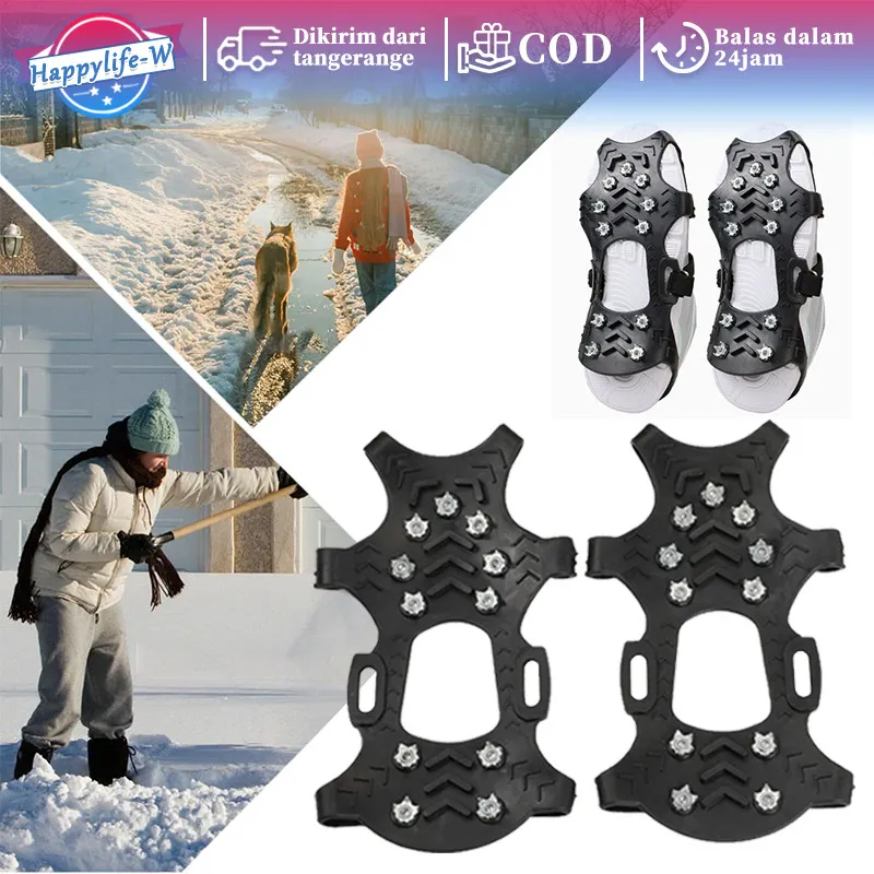 Alas Sepatu Paku Anti Slip Karet Tahan Cuaca Ekstrem Untuk Mendaki Salju