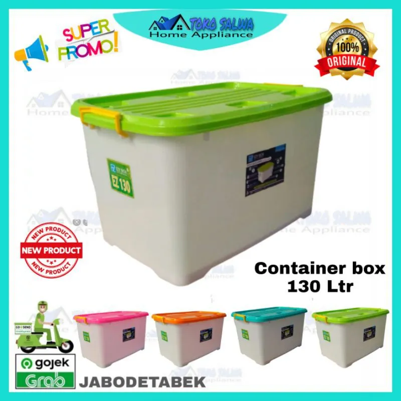 [COD] Container box Ezy 130/52/45 liter Ada Roda | box plastik serbaguna | Kotak penyimpanan