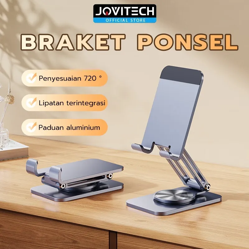 Jovitech Phone Holder  Rotasi 360 Stand Holder Hp Universal Smartphone Tablet Alumunium Alloy - MH04