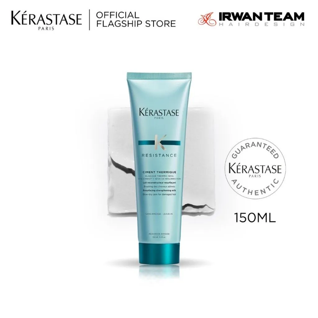 Kerastase Ciment Thermique 150ml Anti Breakage Heat Protectant - Heat Proctectant & Serum untuk Rambut Rapuh akibat Proses Kimia Melindungi Rambut dari Panas Hingga 180C