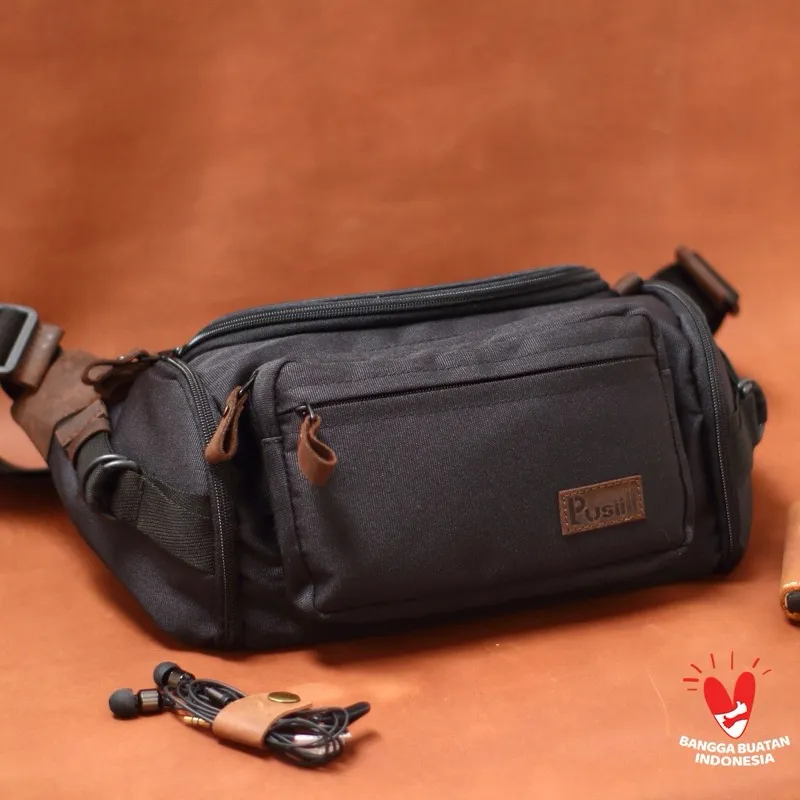 Pusiill-Waist bag/Waistbag kulit Asli+Cordura/Tas selempang Pria&wanita/Tas Pinggang