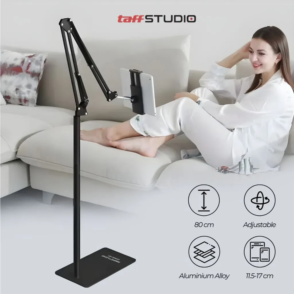 TaffSTUDIO Floor Stand Standing smartphone tablet lazypod penyangga Holder Hp tab ipad Tripod lantai