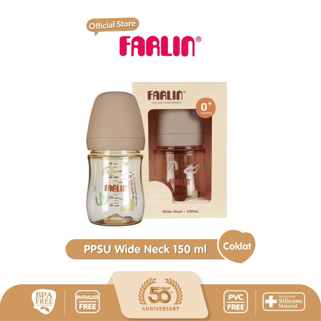 Farlin Silky PPSU Little Artist Feeding Bottle New - 150 ml - Botol Susu Bayi