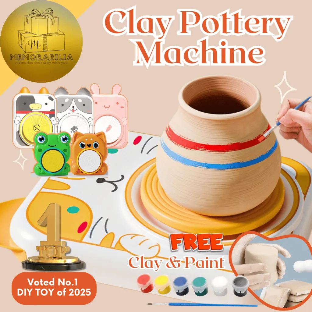Alat Tembikar Anak Meja Putar Tanah Liat Clay Pottery Kerajinan DIY Hadiah Kado Ultah