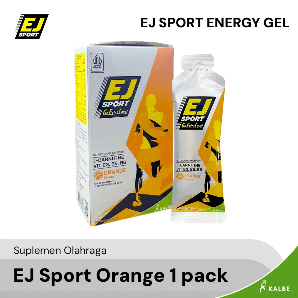 NEW! EJ SPORT GEL Orange Sachet - 1 Pack Suplemen Olahraga