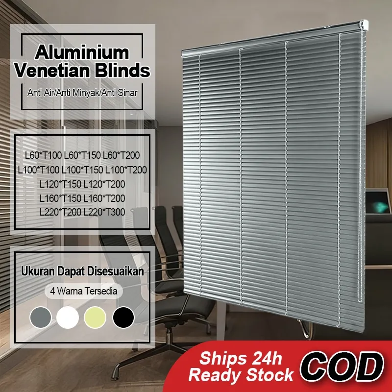 READY STOK Tirai Venetian Aluminium Blind BISA CUSTOM UKURAN ANTI NODA & AIR Untuk Dapur & Kamar Mandi Mudah Pasang & Dibersihkan Seka Lap BEST SELLER Langsung Kirim Sistem Buka-Tutup Lancar
