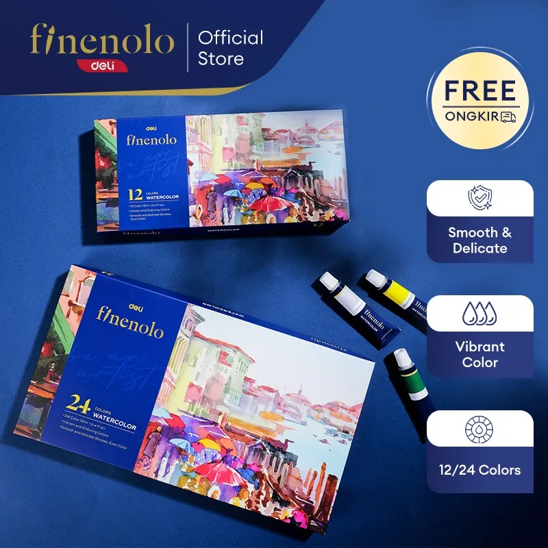 Deli Finenolo Cat Air / Watercolor /24 Warna Mewah EC19