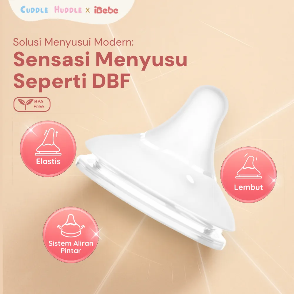 ibebe MooMoo ultra soft Nipple 2.0 Replacement Botol susu Ultra Wide Neck Nipple Replacement S M L | Dot Penganti premium Japan silicone anti colic anti bingput