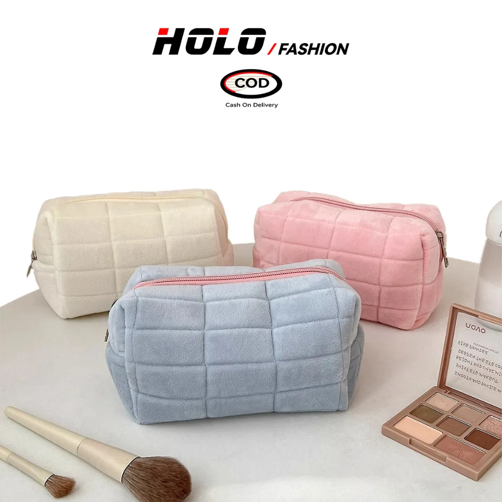 HOLO Pouch Make Up Pouch Pillow Lucu Tas Kosmetik Kotak Pensil Bantal Tas Makeup Organizer Besar