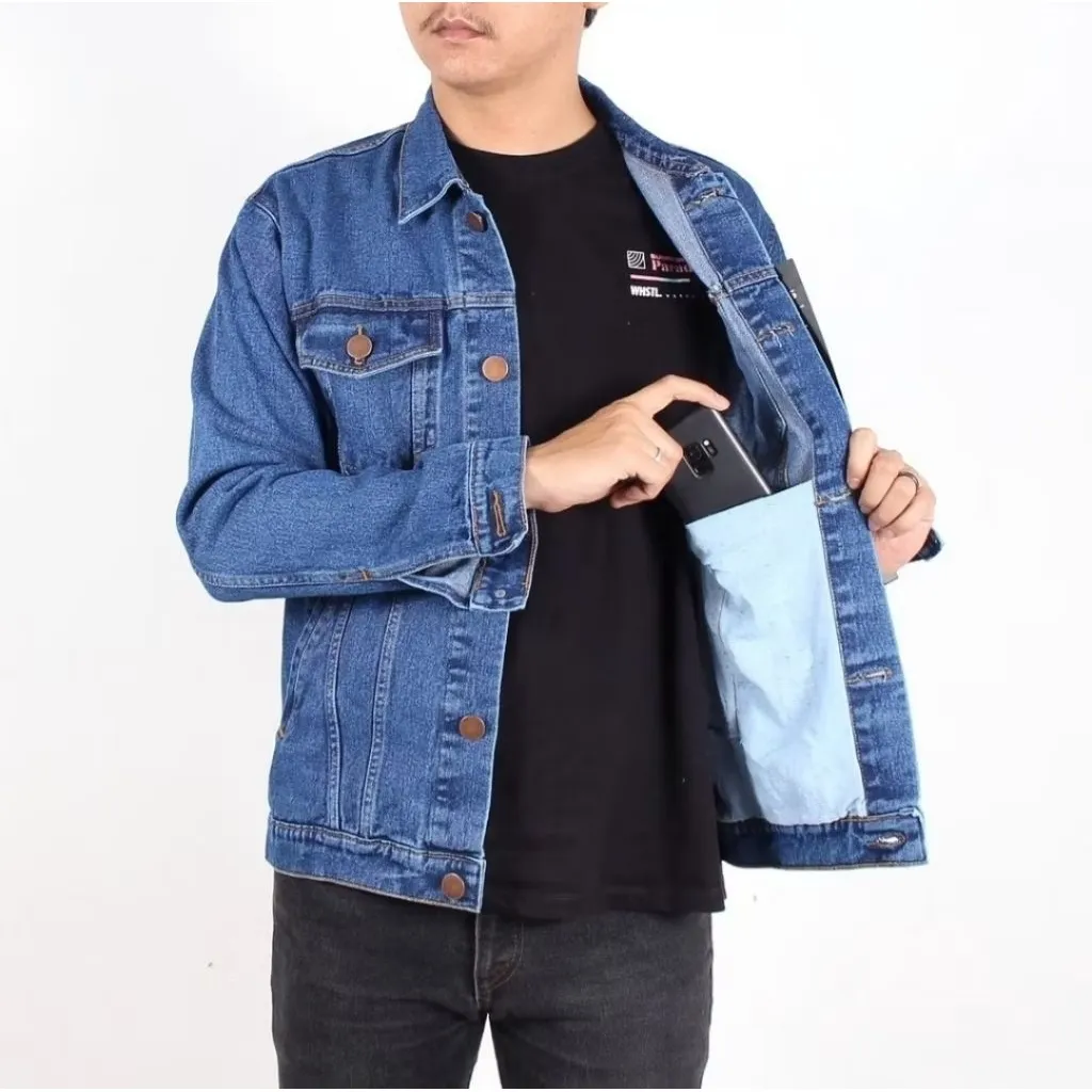 Jaket Jeans Denim Pria SnowBlack