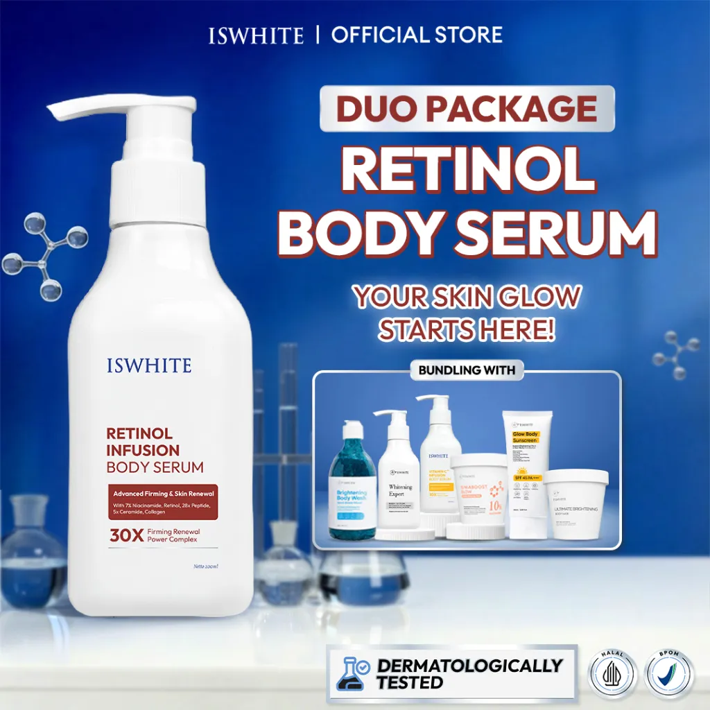 [ NEW PRODUCT ] ISWHITE Retinol Infusion Body Serum Duo Package | Paket Pencerah Badan Halal BPOM