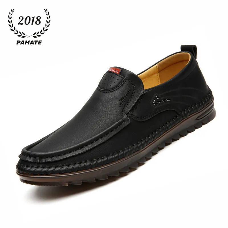 PAMATE 2018 Sepatu Pria Slip On Anti Slip Casual Nyaman ke Kantor, Bahan Kulit Premium