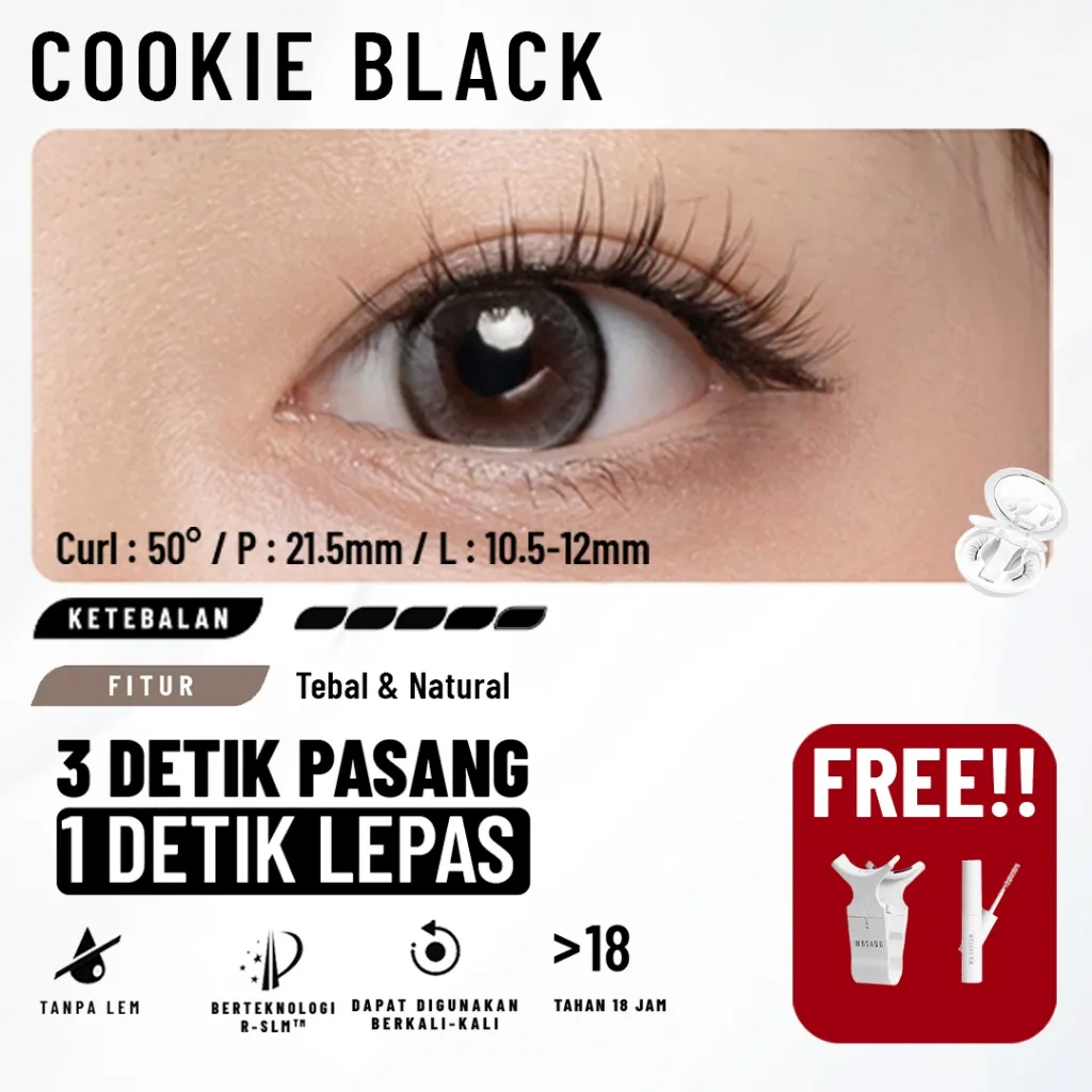 WOSADO Magnetic Lashes COOKIE BLACK Bulu Mata Palsu Magnetik Natural Makeup Daily Look Eyelash
